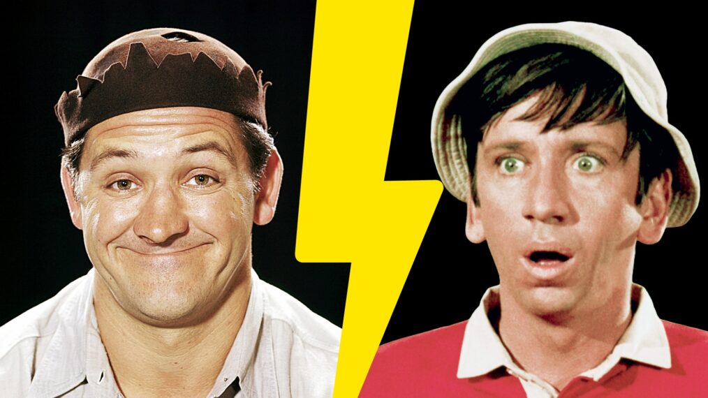 George Lindsay and Bob Denver brawl split image