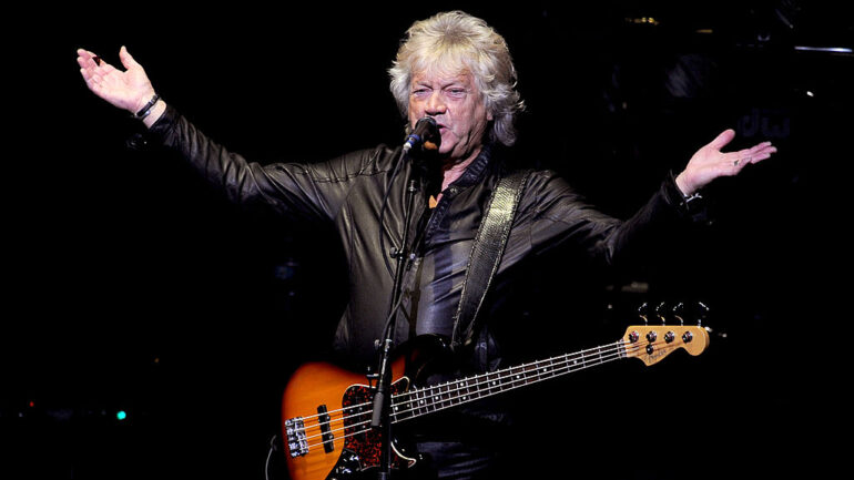 Musician John Lodge of the Moody Blues performs at the Nokia Theatre on November 1, 2013 in Los Angeles, California