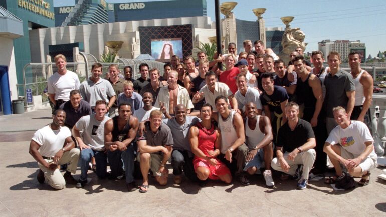 SEXIEST BACHELOR IN AMERICA PAGEANT. Fifty-one contestants gather outside the MGM Grand Hotel & Casino to compete. Airing 10/02/00. 2000