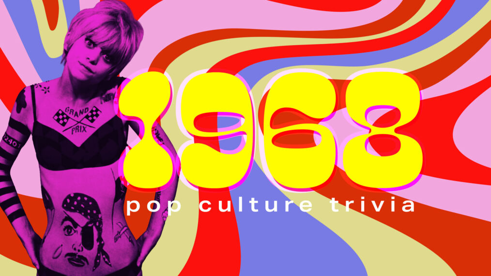 1968 Pop Culture Trivia Quiz image with Goldie Hawn and bright colors.