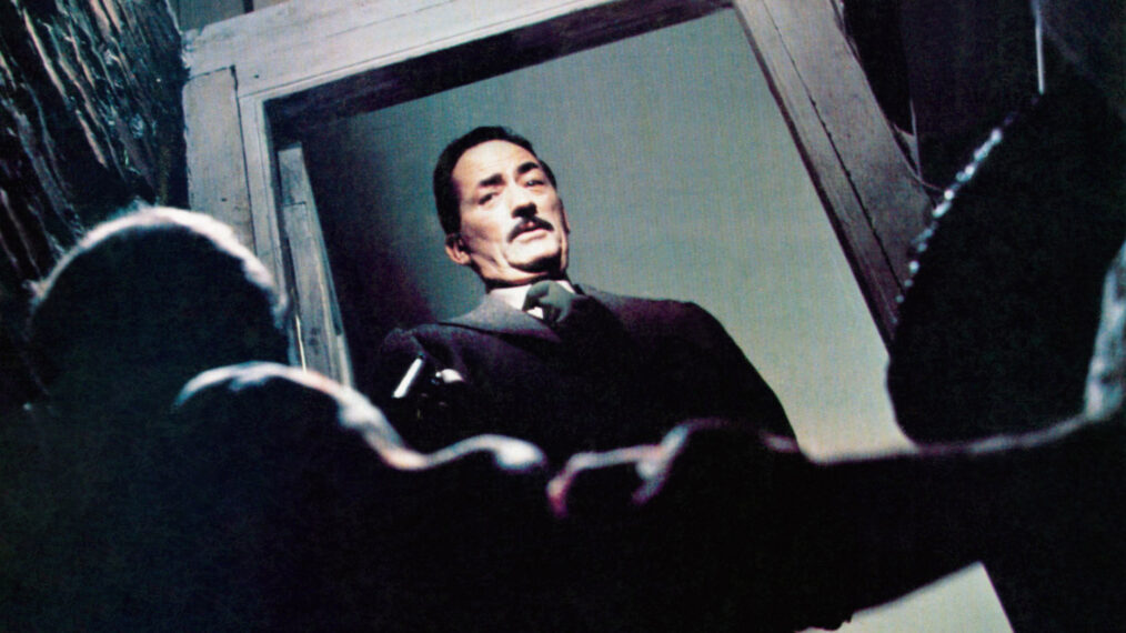 THE BOYS FROM BRAZIL, Laurence Olivier (back to camera), Gregory Peck, 1978,