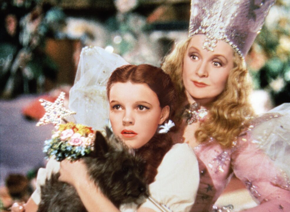 Judy Garland as Dorothy, Billie Burke as 'Glinda in 'The Wizard of Oz'