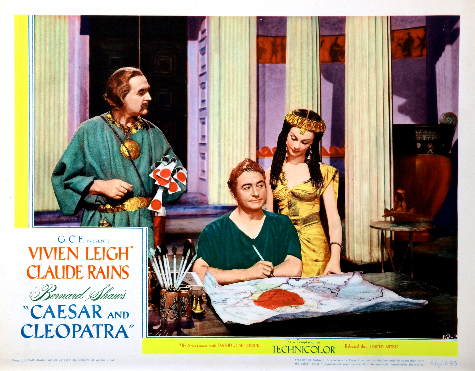 CAESAR AND CLEOPATRA, Claude Rains, Vivien Leigh, 1945.