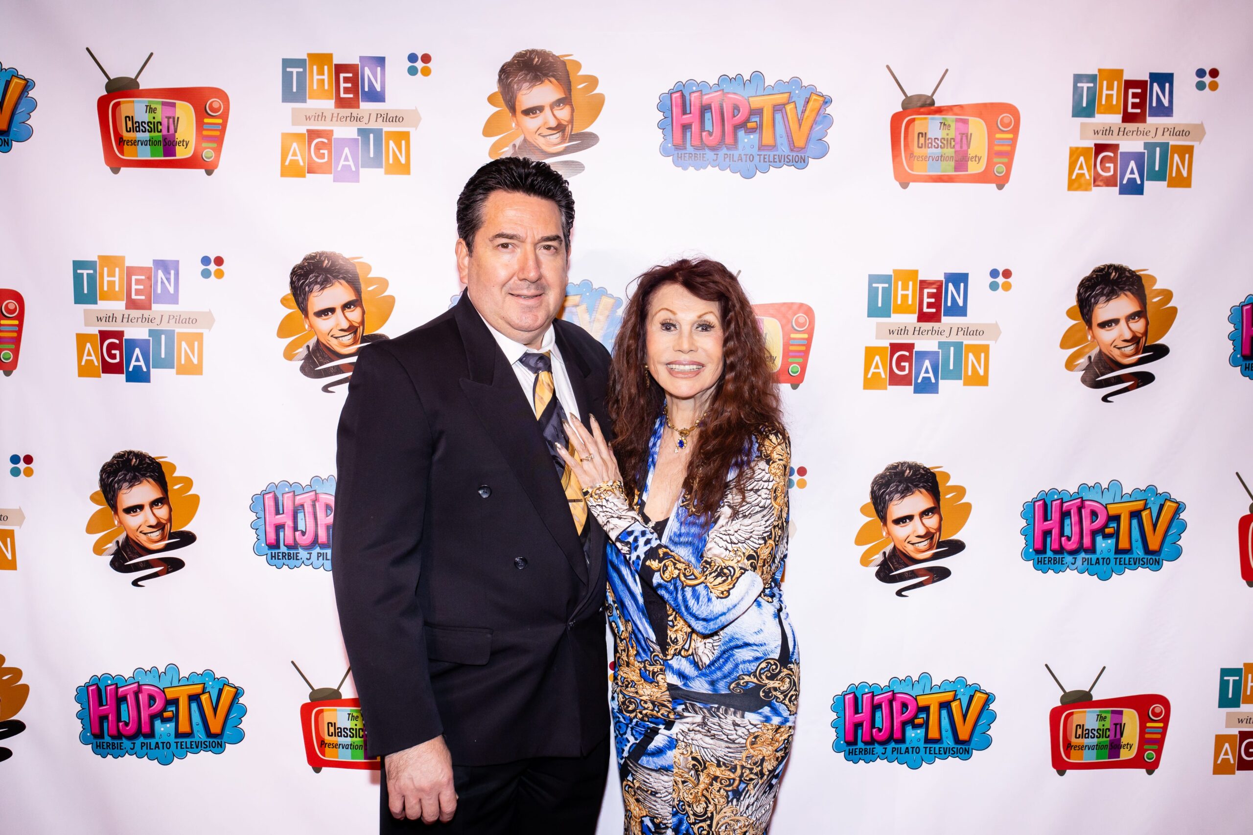 Herbie J Pilato author and writers birthday gala in Burbank, CA with Barbara Luna