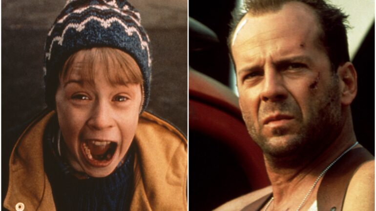 Macaulay Culkin in 'Home Alone'; Bruce Willis in 'Die Hard'