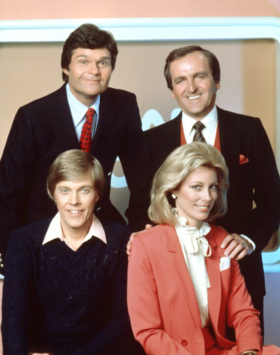 REAL PEOPLE, clockwise from top right: John Barbour, Sarah Purcell, Skip Stephenson, Fred Willard (ca. 1981), 1979-84. cast photo