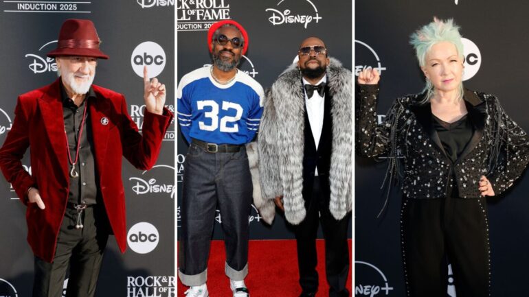 Rock n Roll Hall of Fame 2025 Red Carpet images.