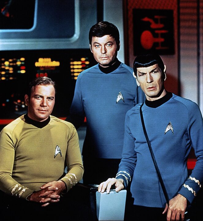 STAR TREK, from left: William Shatner, DeForest Kelley, Leonard Nimoy, 1966-69.