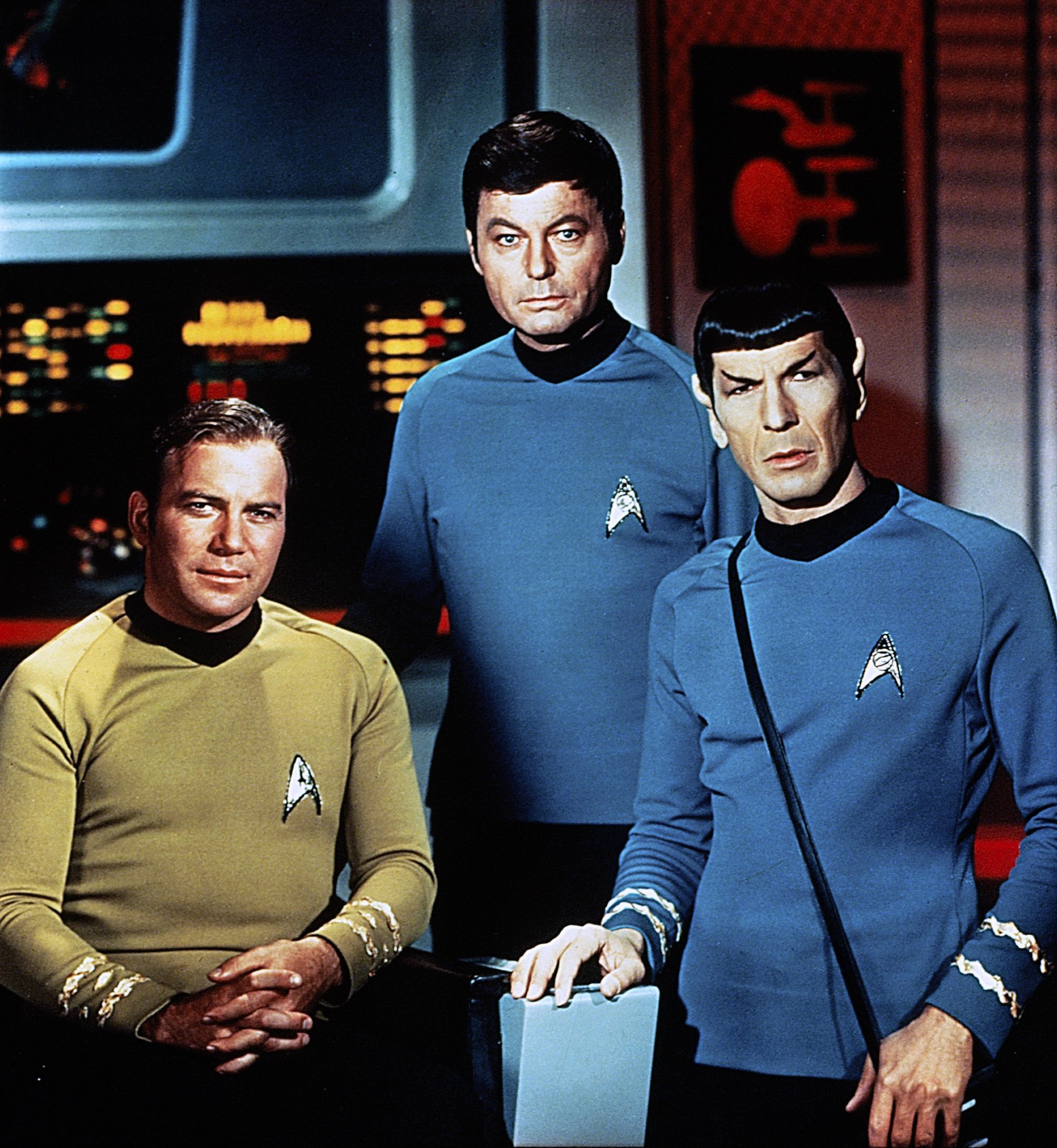 STAR TREK, from left: William Shatner, DeForest Kelley, Leonard Nimoy, 1966-69.