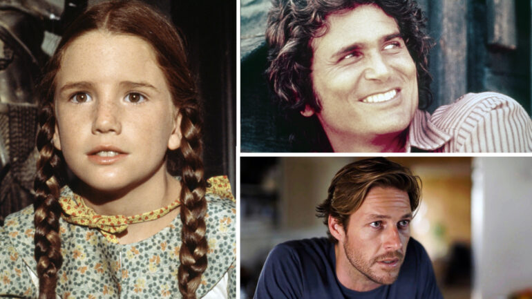 LITTLE HOUSE ON THE PRAIRIE, Michael Landon, 1974-1983. ph: ©NBC / courtesy Everett Collection; VIOLET, Luke Bracey, 2021. ph: Mark Williams / © Relativity Media / Courtesy Everett Collection; Melissa Gilbert, Michael Landon, Luke Bracey