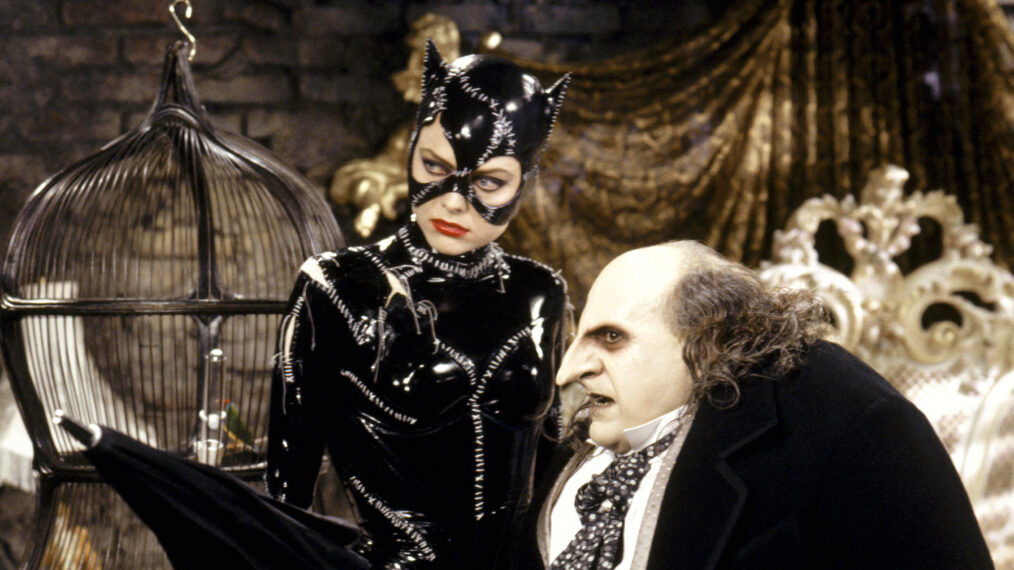 BATMAN RETURNS, Michelle Pfeiffer, Danny De Vito, 1992.