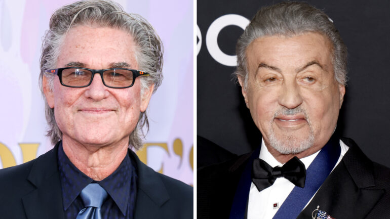 BEVERLY HILLS, CALIFORNIA - SEPTEMBER 27: Kurt Russell attends the 20th anniversary celebration of the Goldie Hawn Foundation and MindUP Gala at Ron Burkle’s Greenacres on September 27, 2024 in Beverly Hills, California. (Photo by Amy Sussman/Getty Images); WASHINGTON, DC - DECEMBER 07: Sylvester Stallone attends the 48th Kennedy Center Honors at The Kennedy Center on December 07, 2025 in Washington, DC. (Photo by Paul Morigi/Getty Images)