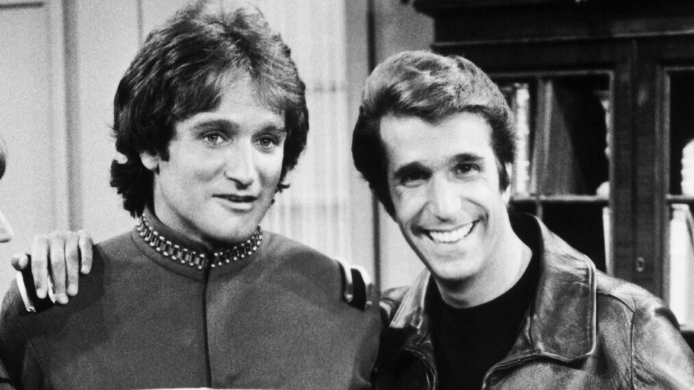 Robing Williams and Henry Winkler in 'Happy Days'