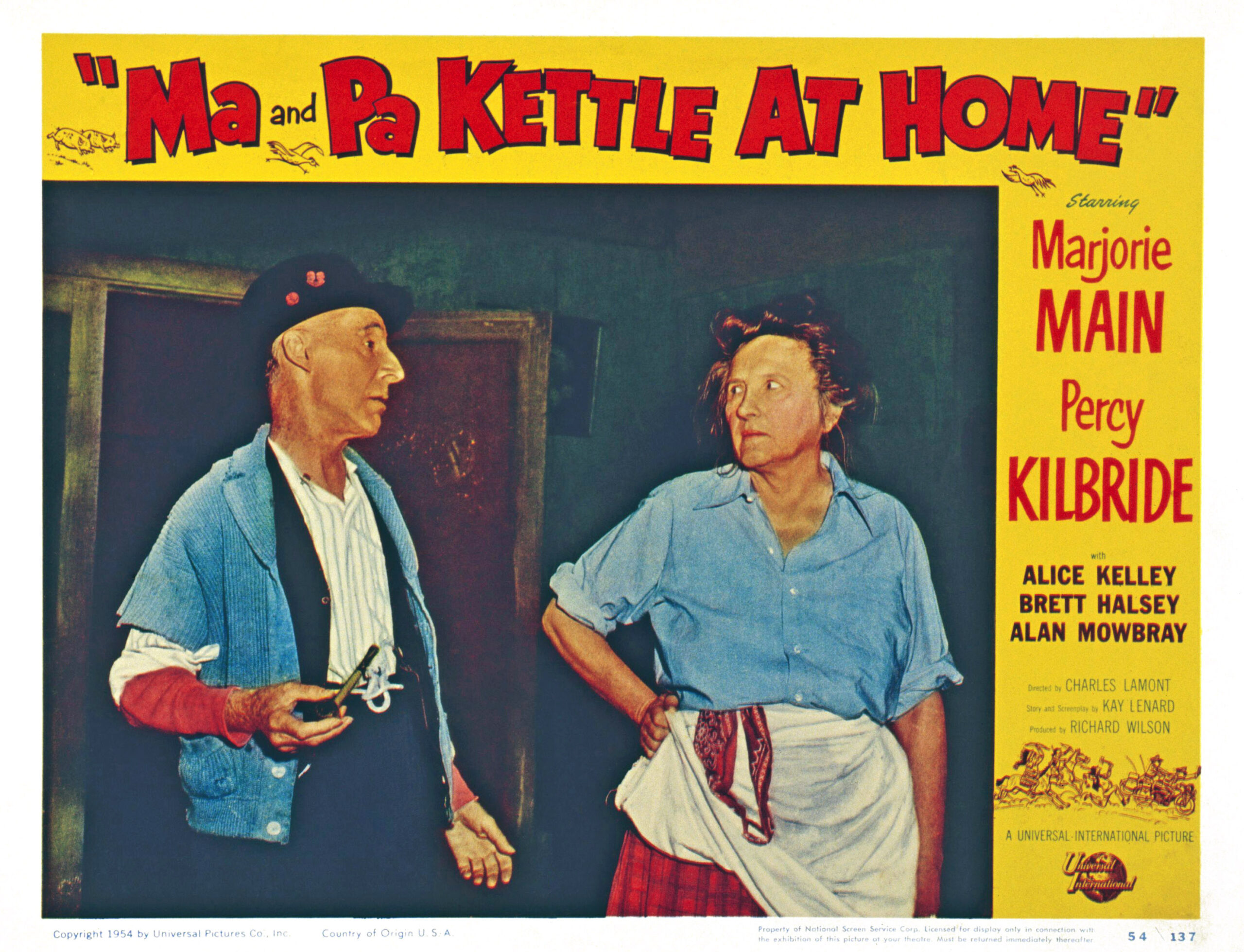 MA AND PA KETTLE AT HOME, US lobbycard, from left: Percy Kilbride, Marjorie Main, 1954