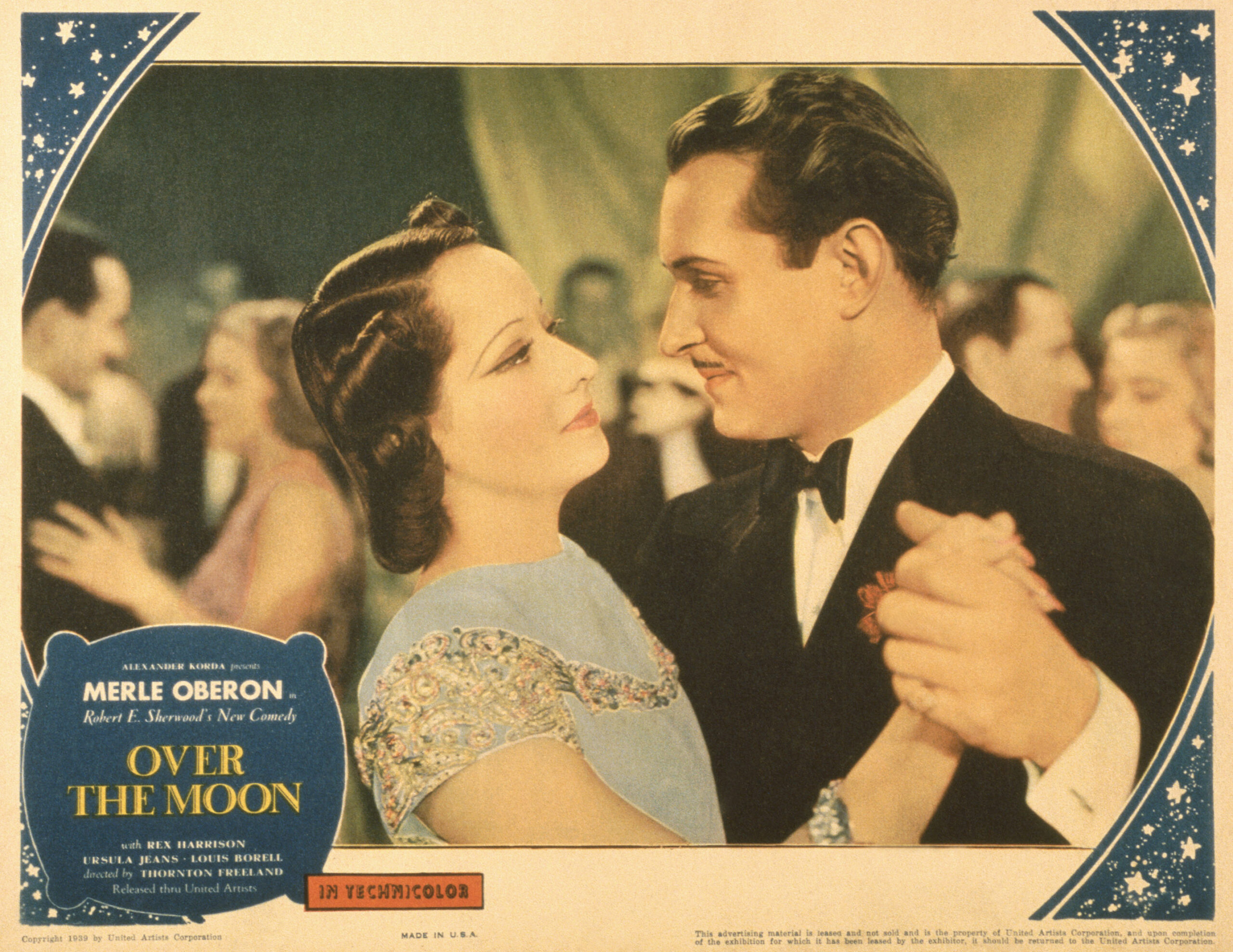 OVER THE MOON, US lobbycard, from left: Merle Oberon, Robert Douglas, 1939