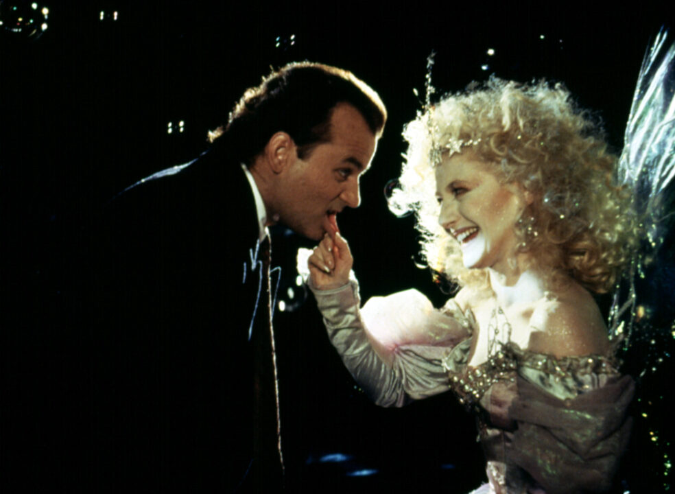 SCROOGED, Bill Murray, Carol Kane, 1988