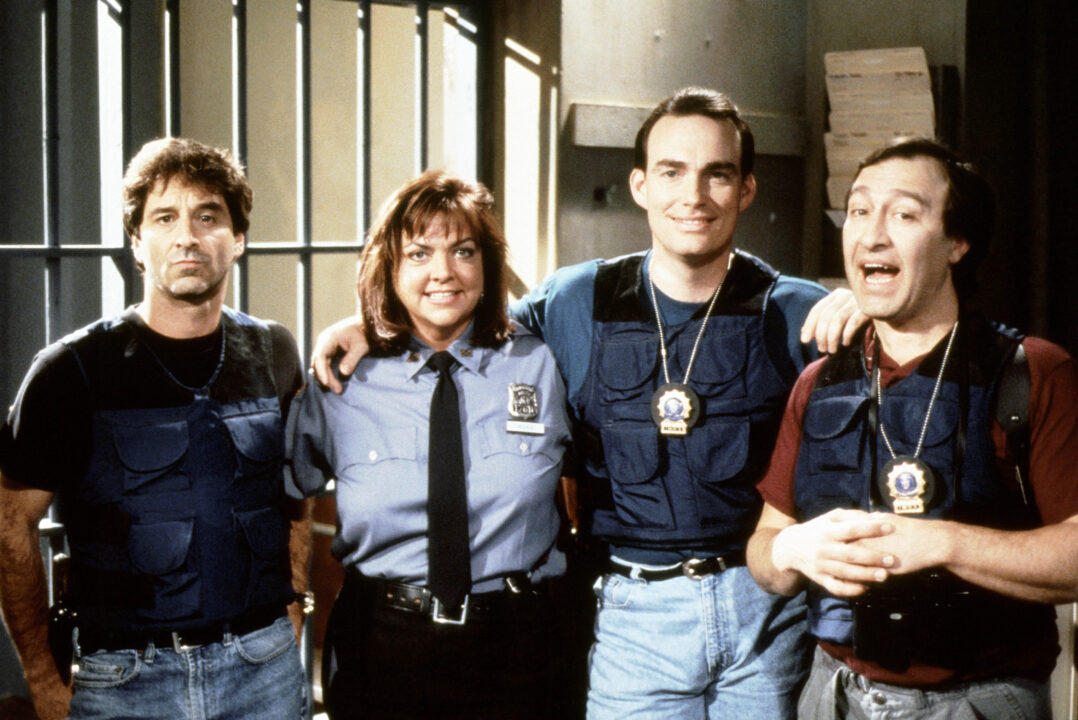 SMALL DOSES, (from left): Jon Manfrellotti, Patty Ross, John Mulrooney, Dom Irrera, 'Midtown North', 1994