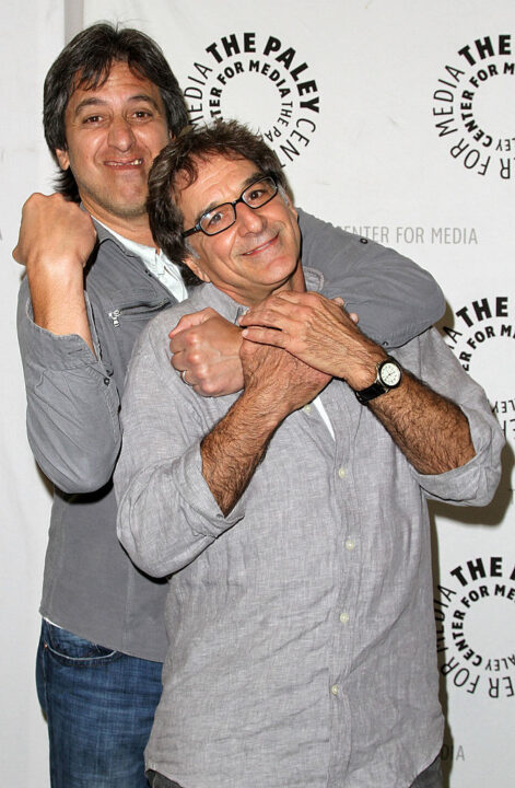 Actors Ray Romano (L) and Jon Manfrellotti (R) attend An Evening With "Men Of A Certain Age" Hosted by the Paley Center for Media on June 21, 2011 in Los Angeles, California