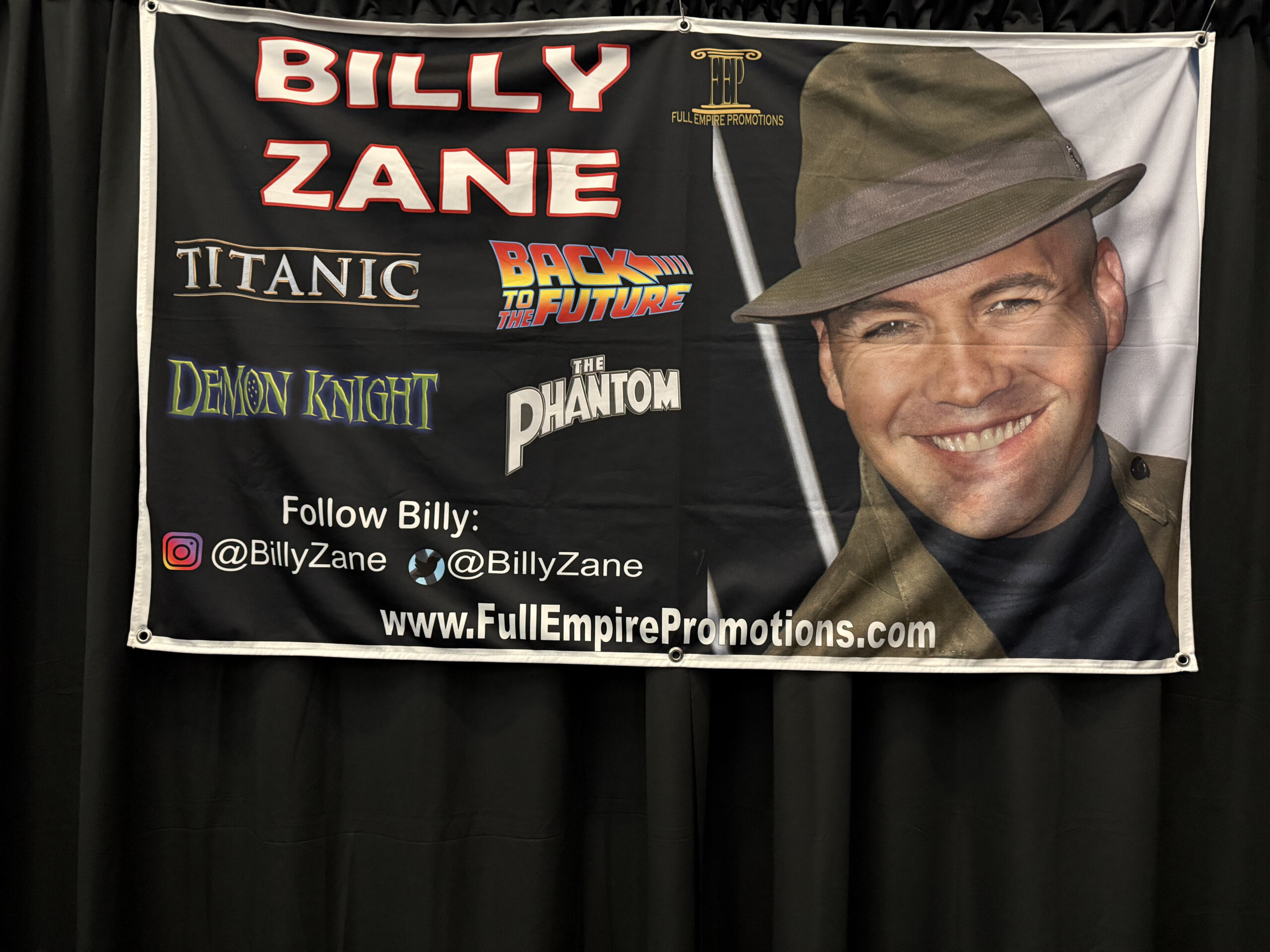 Billy Zane banner at the january 2026 Hollywood Show