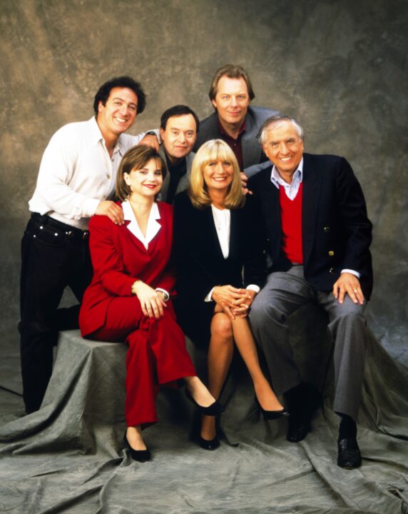 THE LAVERNE & SHIRLEY REUNION, from left: Eddie Mekka, Cindy Williams, David L. Lander, Penny Marshall, Michael McKean, Garry Marshall, aired May 22, 1995