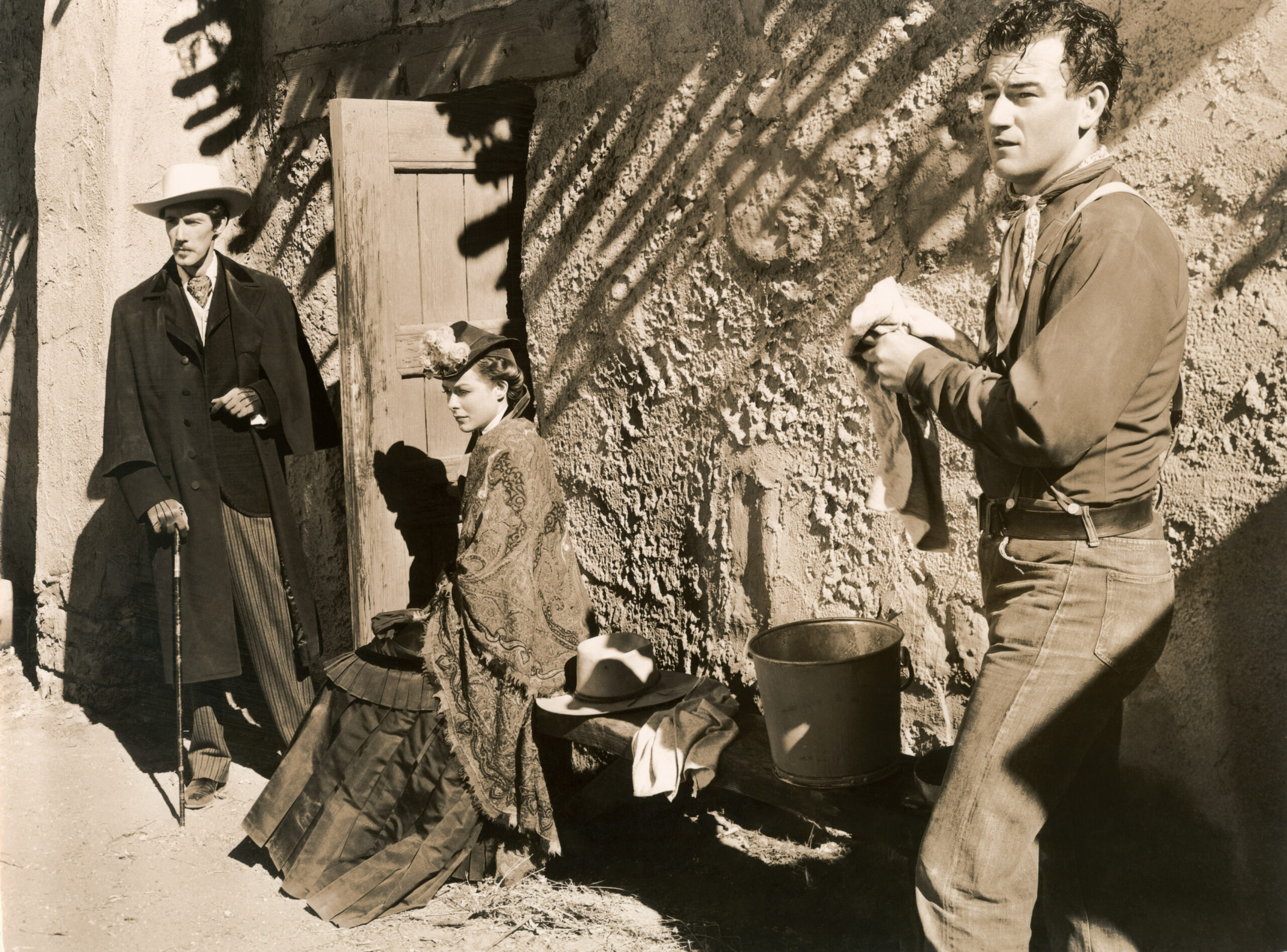STAGECOACH, John Carradine, Louise Platt, John Wayne, 1939. 