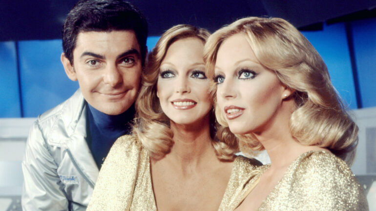 QUARK, from left: Richard Benjamin, Patricia and Cyb Barnstable, 1977