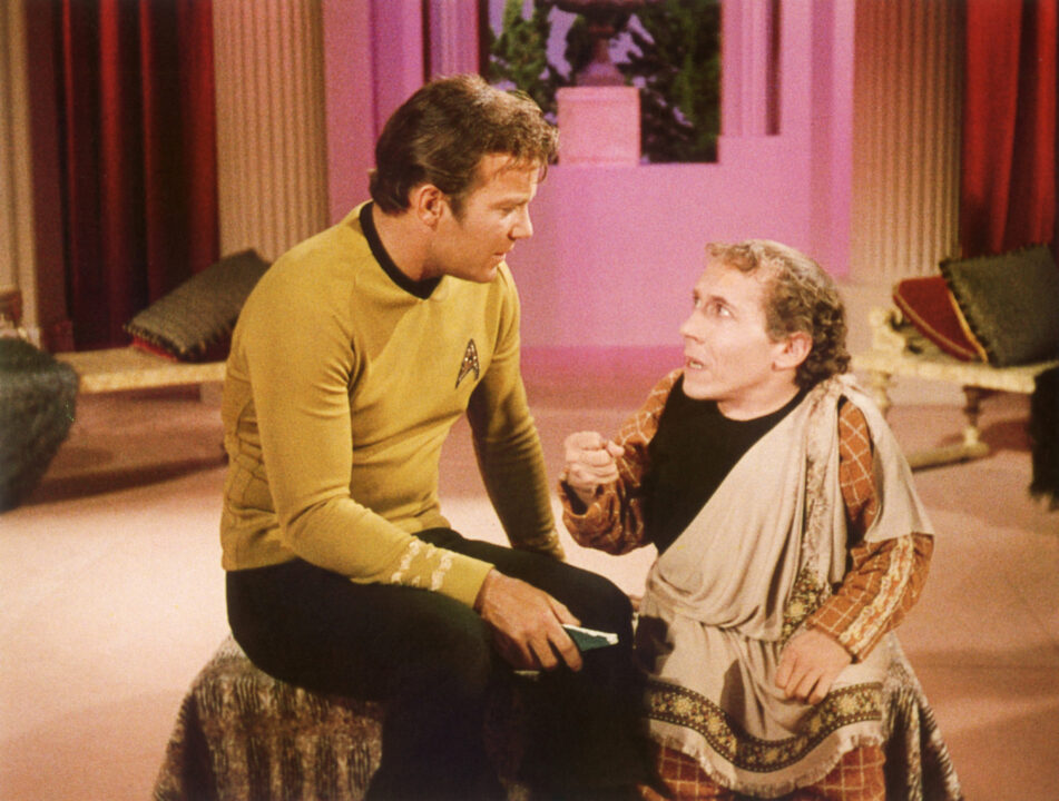 STAR TREK, (from left): William Shatner, Michael Dunn, 'Plato's Stepchildren', (Season 3, aired Nov. 22, 1968), 1966-69.