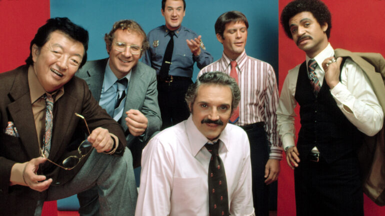 BARNEY MILLER, Jack Soo, Steve Landesberg, Ron Carey, Hal Linden, Max Gail, Ron Glass, 1975-82
