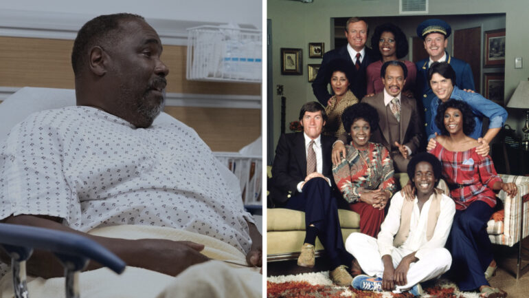 Langdon tends to Louie and has a heart to heart w/him. Louie offers sage advice. (Warrick Page/HBOMAX); THE JEFFERSONS, (top row, l to r): Franklin Cover, Roxie Roker, Ned Wertimer; (2nd): Marla Gibbs, Sherman Hemsley, Jay Hammer; (3rd): Paul Benedict, Isabel Sanford, Berlinda Tolbert; (bottom): Ernest Harden Jr., (Season 5), 1975-1985. © CBS / Courtesy: Everett Collection