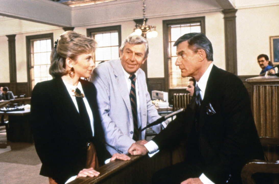 MATLOCK, (from left): Linda Purl, Andy Griffith, Roddy McDowall, 'The Chef', (Season 1, aired Jan. 6, 1987), 1986-95. 