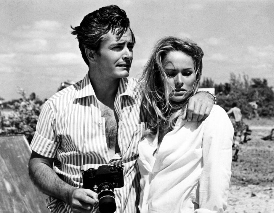 John Derek and Ursula Andress in Jamaica during the filming of DR. NO, 1962