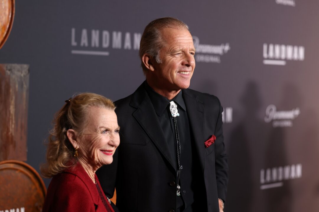 LOS ANGELES, CALIFORNIA - NOVEMBER 12: (L-R) Juliet Mills and Maxwell Caulfield attend the "Landman" premiere at Paramount Studios on November 12, 2024 in Los Angeles, California. (Photo by Randy Shropshire/Getty Images for Paramount+)