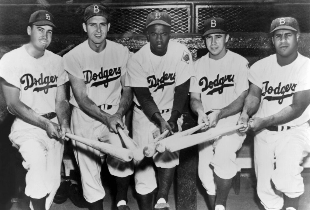 Brooklyn Dodgers, (Duke Snider, Gil Hodges, Jackie Robinson, Pee Wee Reese, Roy Campanella), ca. 1950