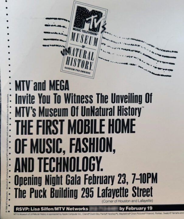 MTV UnNatural History museum invite