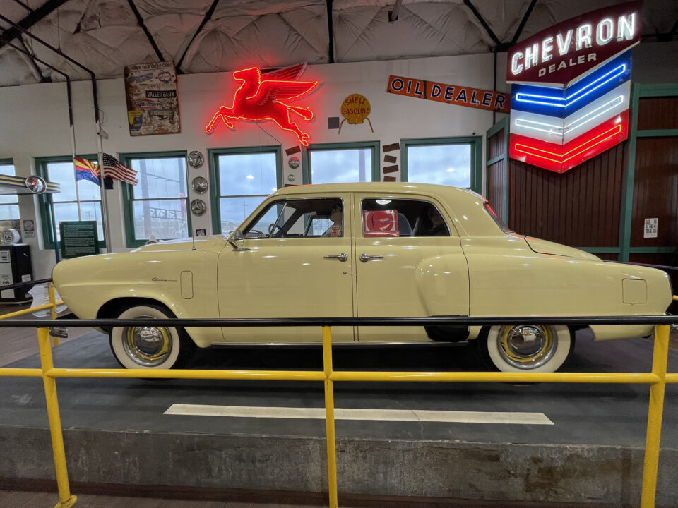 a classic car in the Route 66 Museum in Kingman Arizona