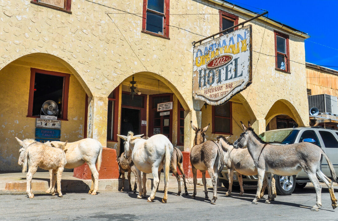 Historic Hotel on Route 66 in Oatman, Arizona.