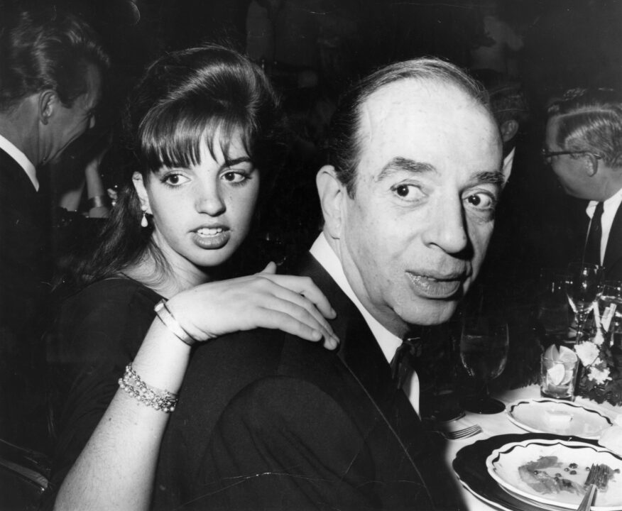 American singer, film actress and cabaret performer Liza Minnelli lays a hand of affection on the shoulders of her father, film director Vincente Minnelli. 