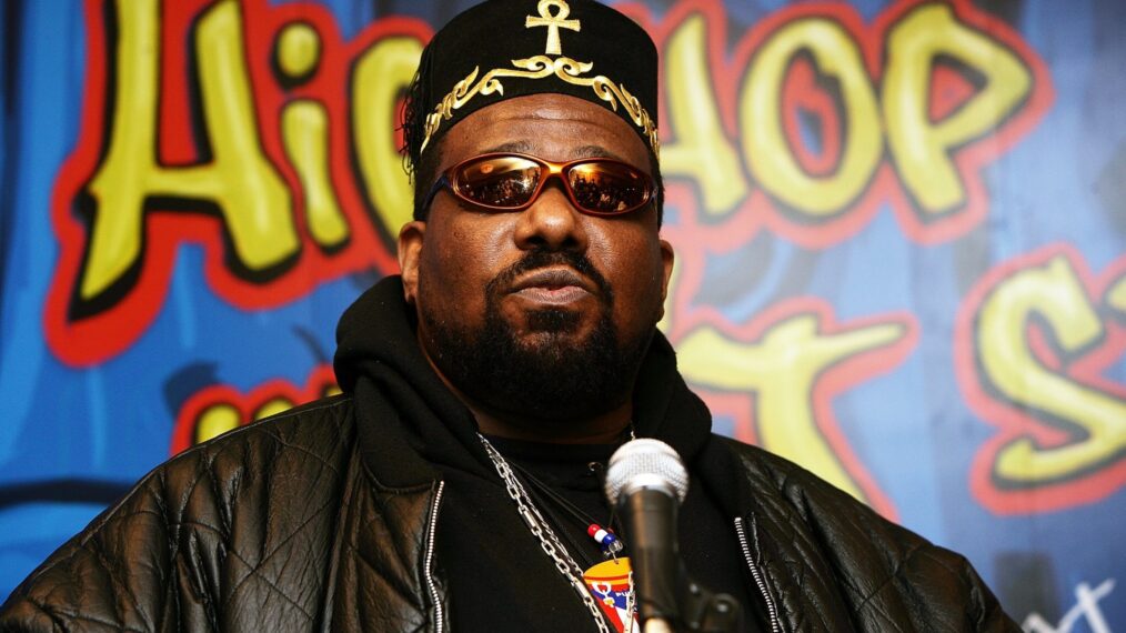 NEW YORK - FEBRUARY 28: Hip hop pioneer Afrika Bambaataa speaks during a press conference to announce the launch of The Smithsonian's 