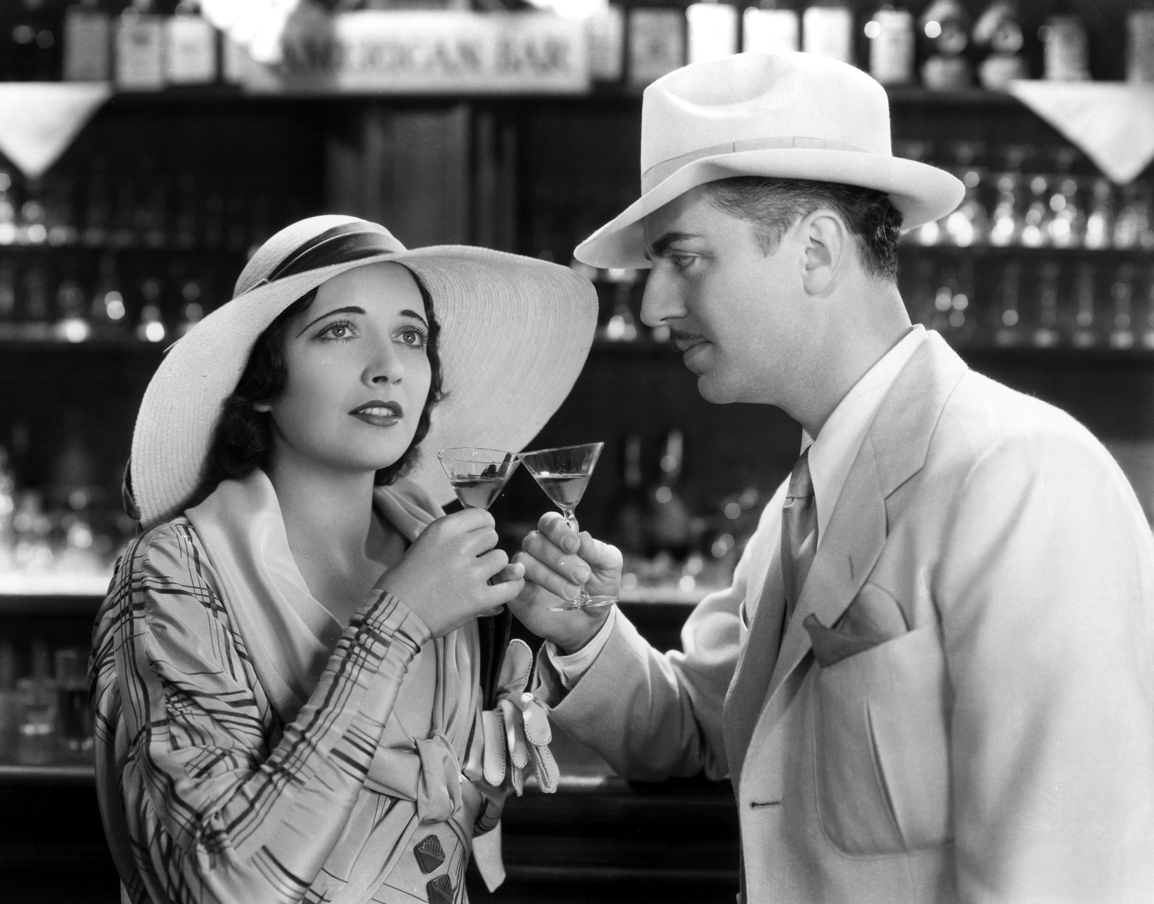 ONE WAY PASSAGE, Kay Francis, William Powell, 1932, toasting