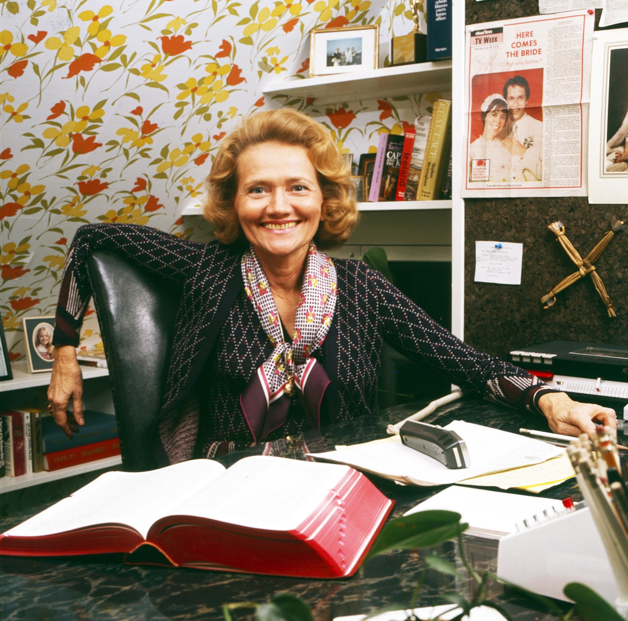 Agnes Nixon, writer, producer, and the creator of soap operas One Life to Live, All My Children, and Loving, 1970s. 