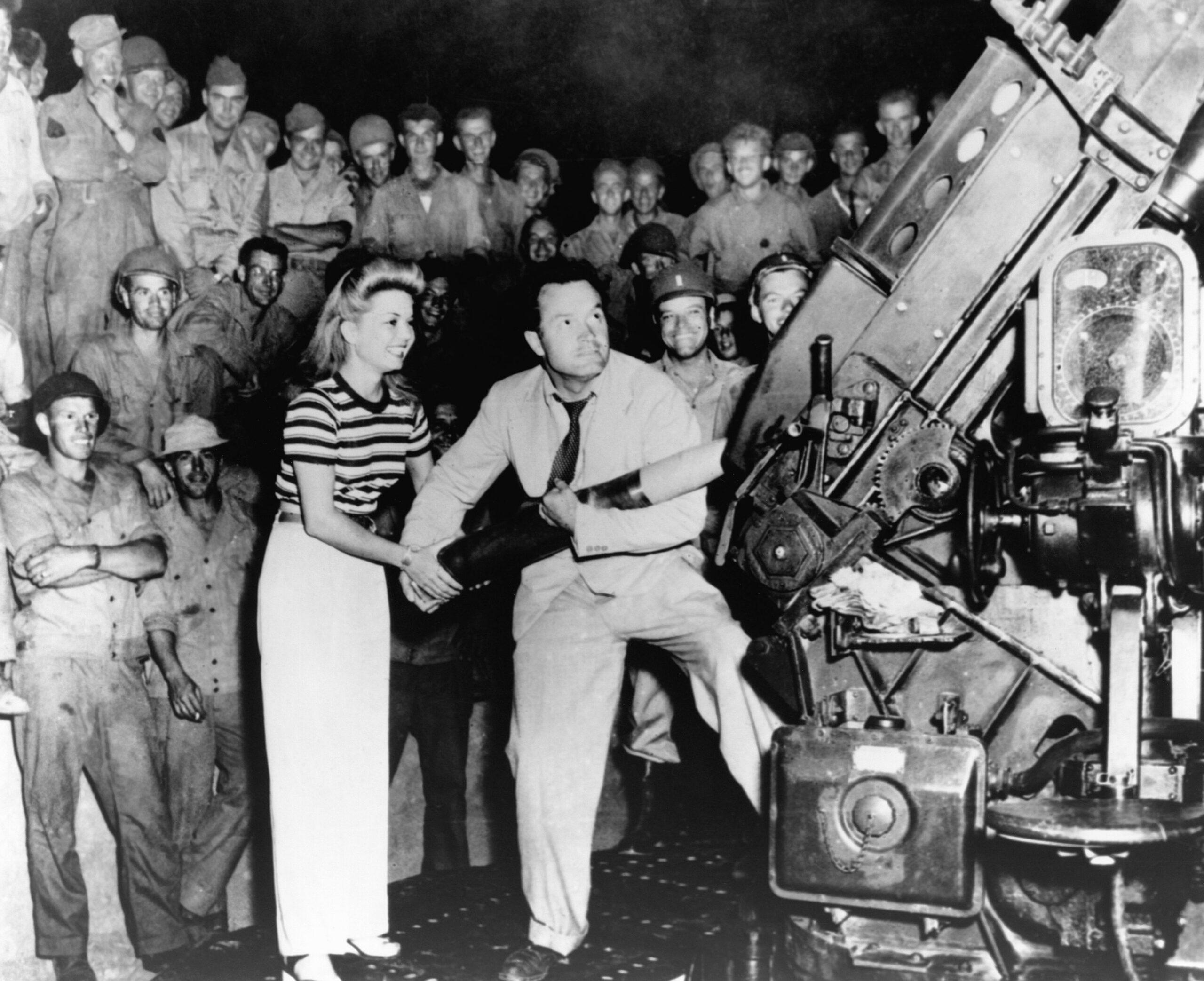 From left: Frances Langford, Bob Hope during WWII USO tour, 1941-1945