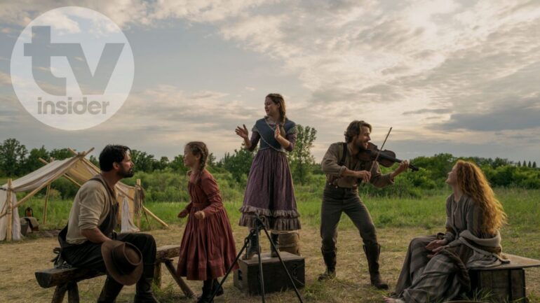 Warren Christie, Crosby Fitzgerald, Skywalker Hughes, Luke Bracey, and Alice Halsey in 'Little House on the Prairie' Season 1