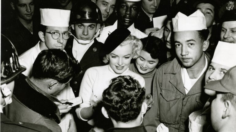 Marilyn Monroe during her USO tour, Korea, February 1954. -