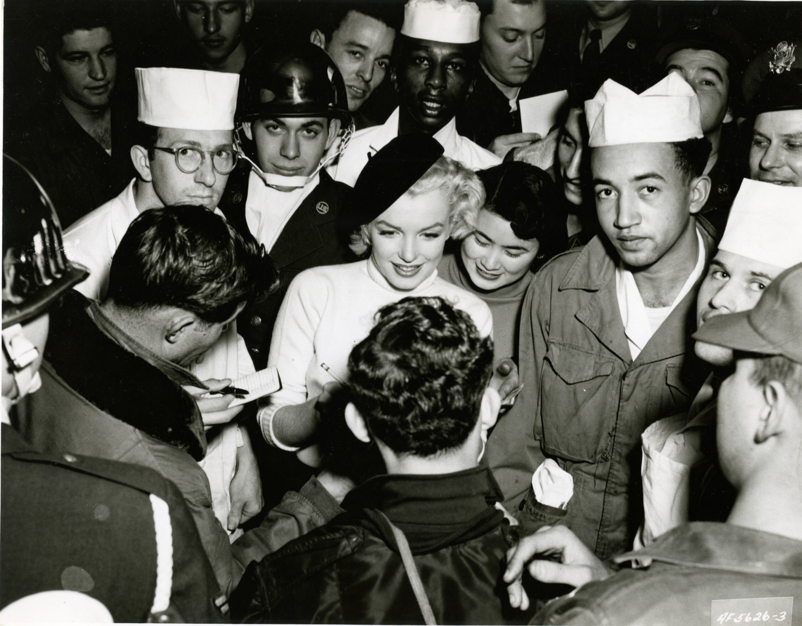Marilyn Monroe during her USO tour, Korea, February 1954. -