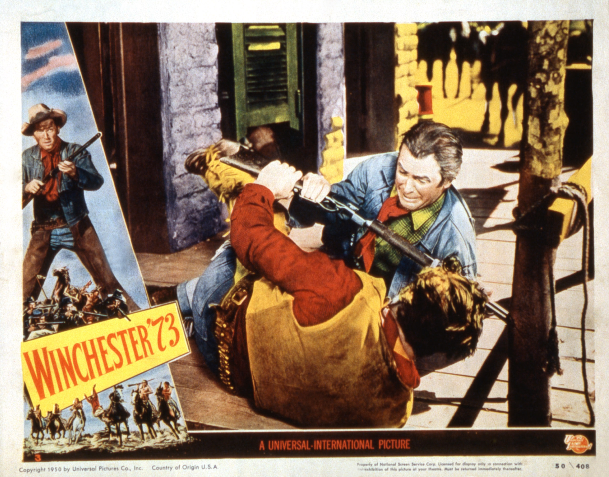 WINCHESTER '73, from left: Stephen McNally, James Stewart, 1950