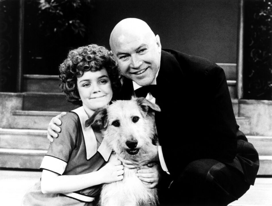 ANNIE, from left, Andrea McArdle, Sandy, Reid Shelton, New York, 1977-83 (1983 photo)