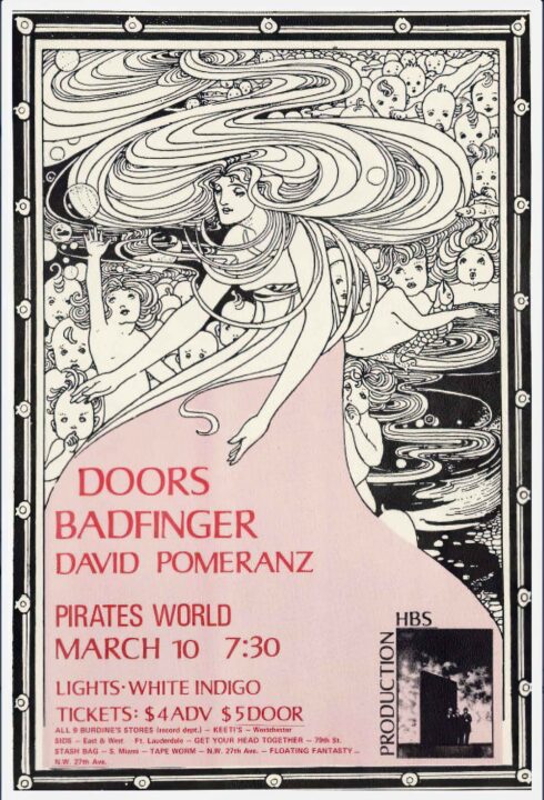 The Doors poster for appearance at Pirates World on March 10