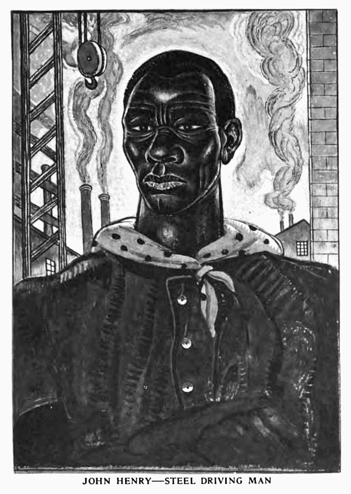 Eben Given illustration of "John Henry—Steel Driving Man" from ''Here's audacity: American legendary heroes'' (1930)