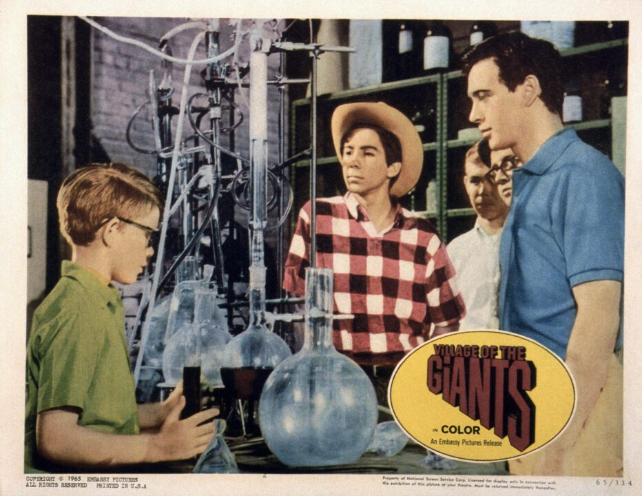 VILLAGE OF THE GIANTS, US lobbycard, from left: Ron Howard, Johnny Crawford, Tommy Kirk, 1965