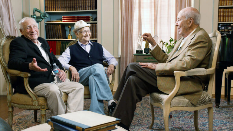 IF YOU'RE NOT IN THE OBIT, EAT BREAKFAST, l-r: Mel Brooks, Norman Lear, Carl Reiner, 2017.